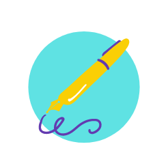 Illustration eines Füllfederhalters. 