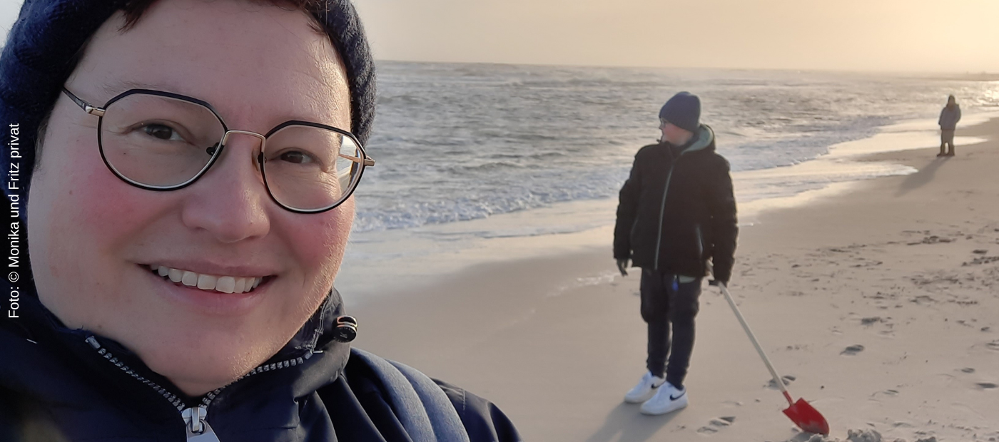 Monika und Fritz am strand