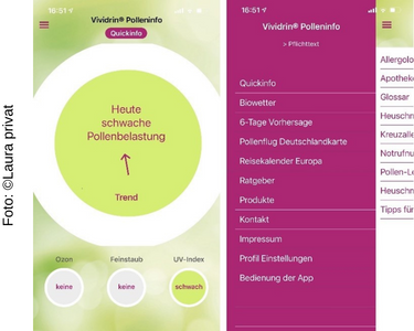 Ein Screenshot von der mobilen App Nia