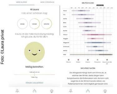 Ein Screenshot von der mobilen App Vik Neurodermitis