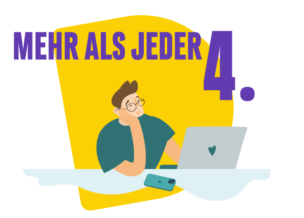 Illustration zur Veranschaulichung, dass Neurodermitis-Betroffene weniger produktiv bei der Arbeit sind