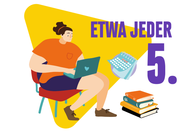 Illustration zur Veranschaulichung, dass Neurodermitis-Betroffene öfter Probleme im Studium haben