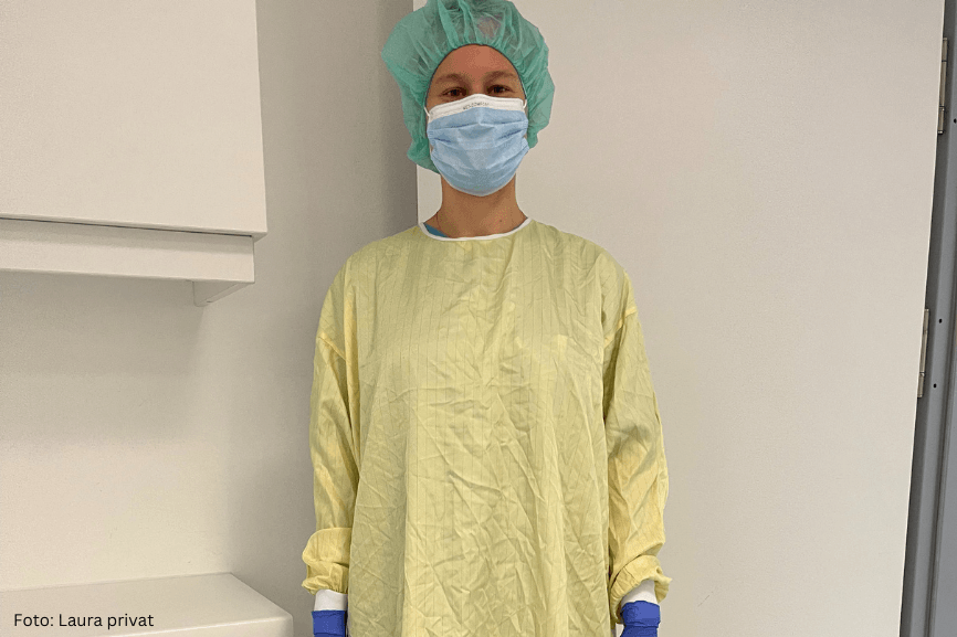 Laura im Beruf – sie arbeitet trotz Neurodermitis als MTRA