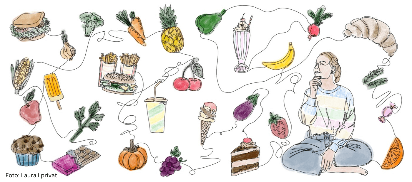 Eine Grafik symbolisiert Ernährungstrigger bei Neurodermitis und die Erfahrungen einer Betroffenen