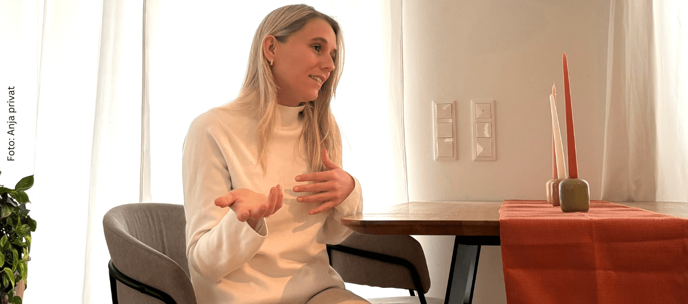 Anja bei der Psychotherapie mit Neurodermitis