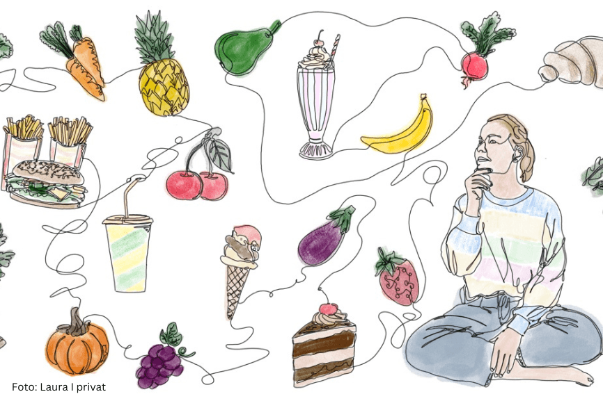 Eine Grafik symbolisiert Ernährungstrigger bei Neurodermitis und die Erfahrungen einer Betroffenen